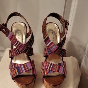 Chinese Laundry Multicolor Strappy Wedge Sandals